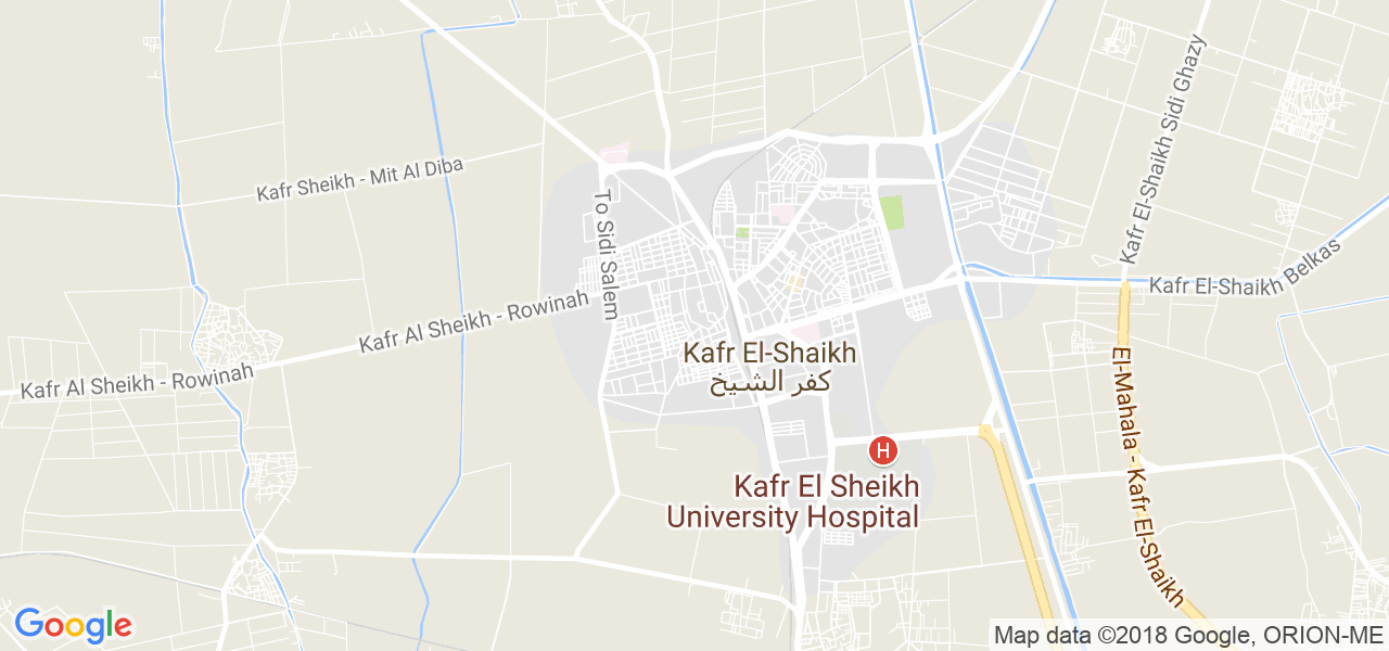 map of the city of Kafr el Sheikh