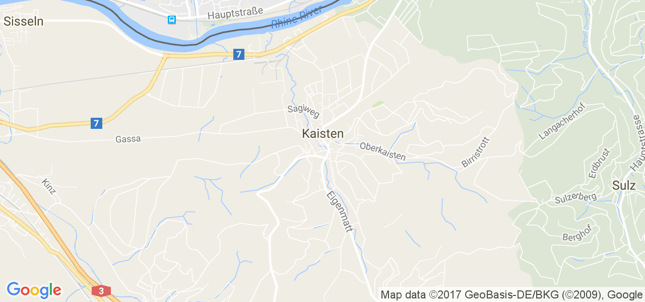 map de la ville de Kaisten