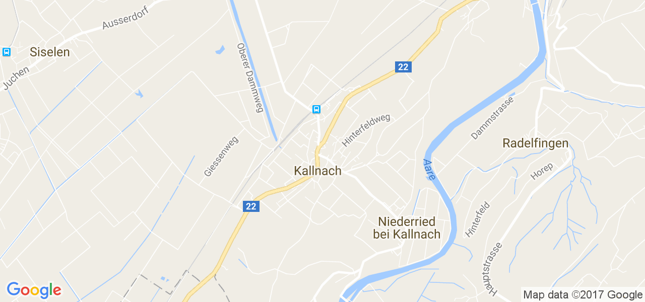 map de la ville de Kallnach