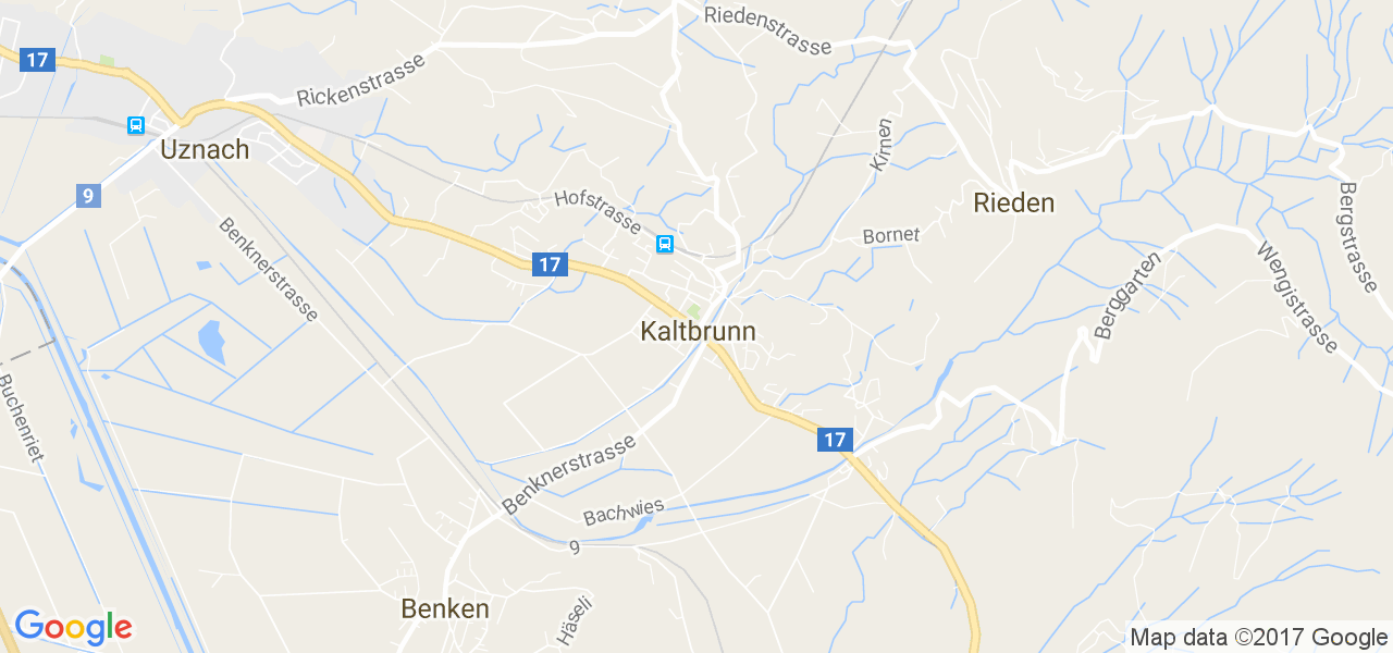 map de la ville de Kaltbrunn