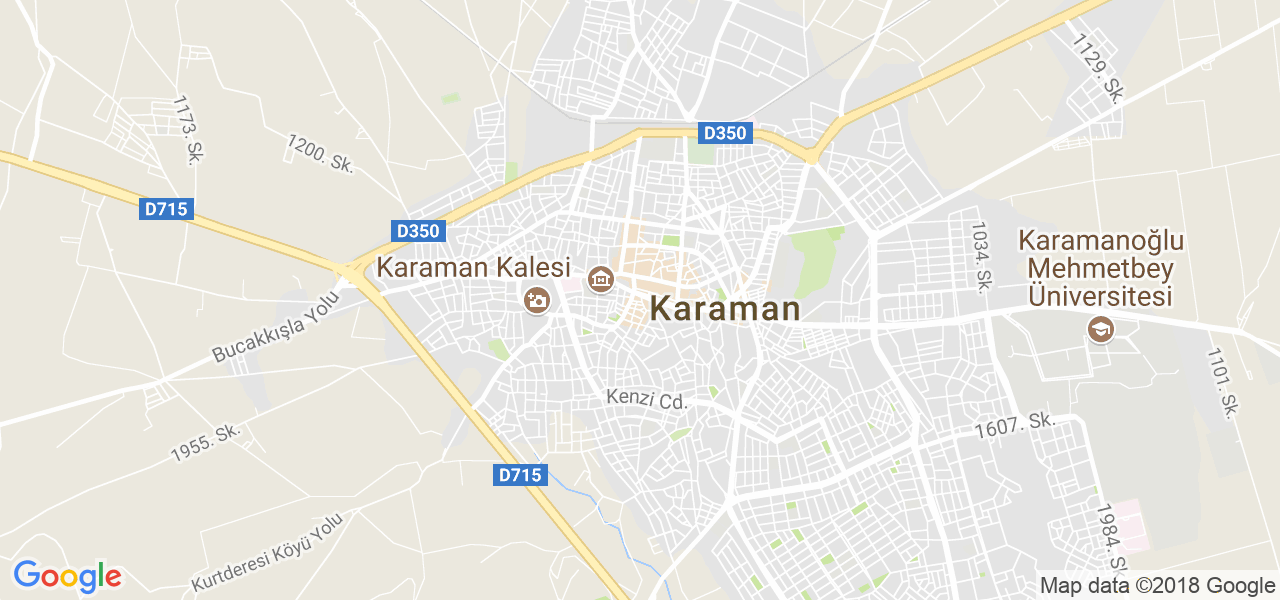 map of the city of Karaman