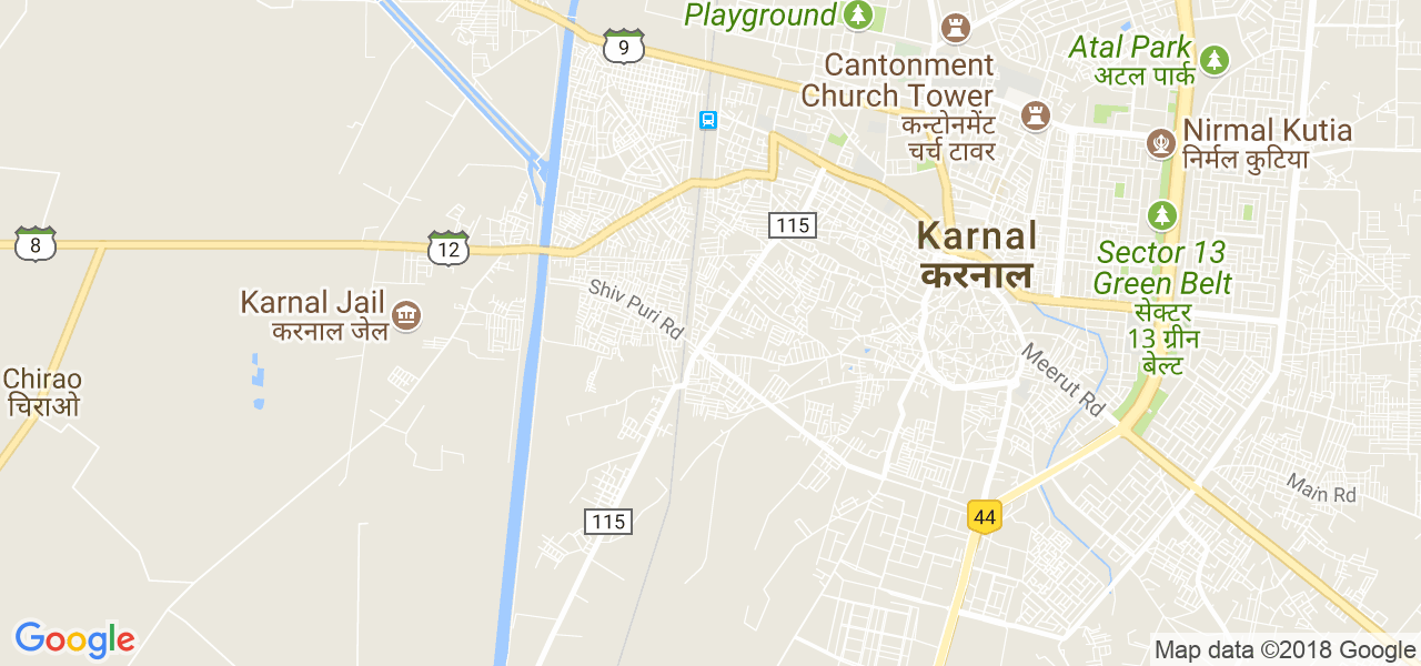 map of the city of Karnal