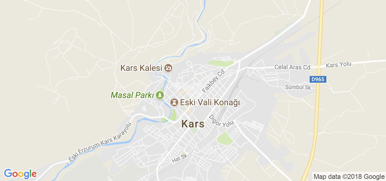 map of the city of Kars