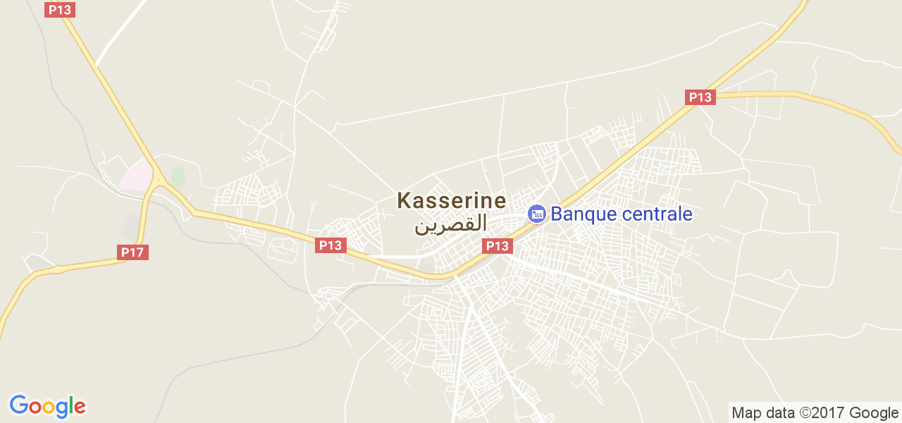 map de la ville de Kasserine