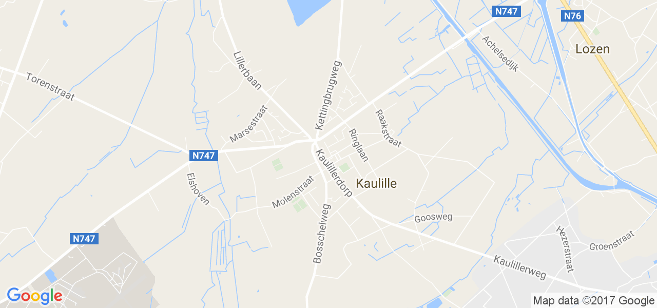 map de la ville de Kaulille