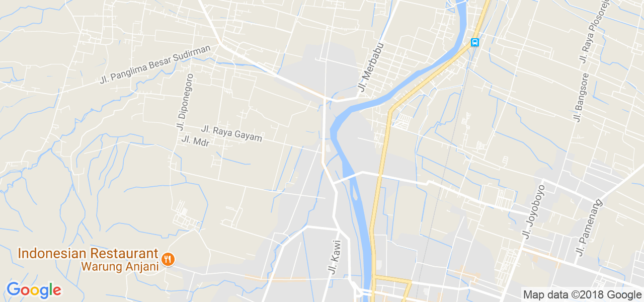 map de la ville de Kediri