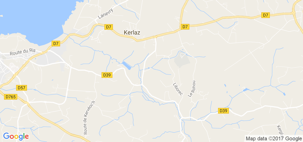 map de la ville de Kerlaz