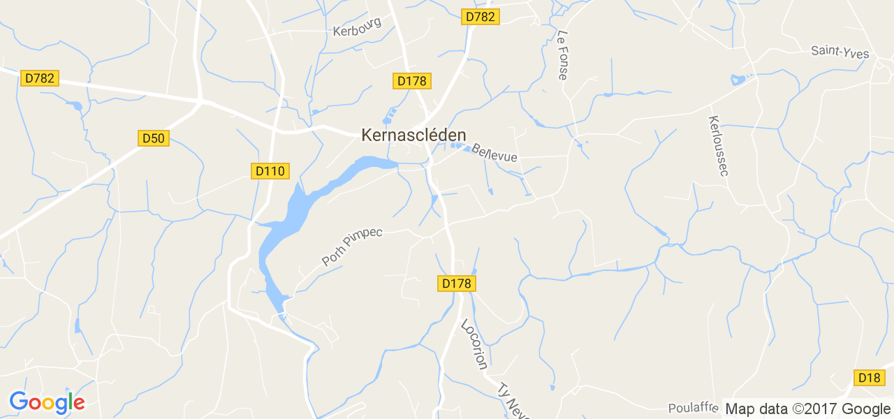 map de la ville de Kernascléden