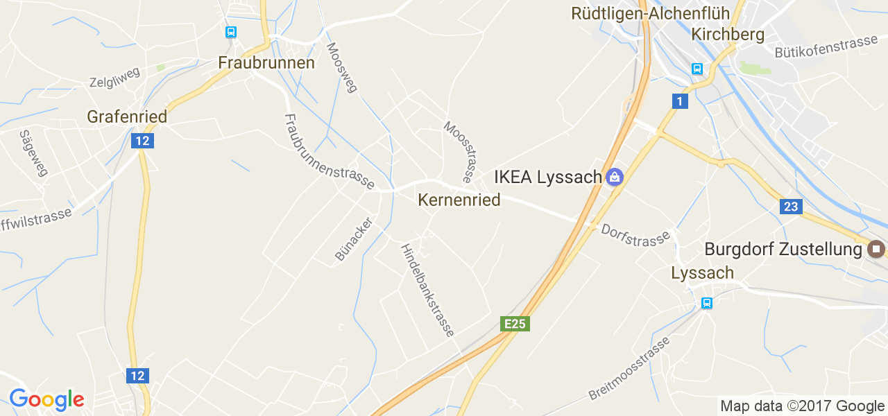 map de la ville de Kernenried