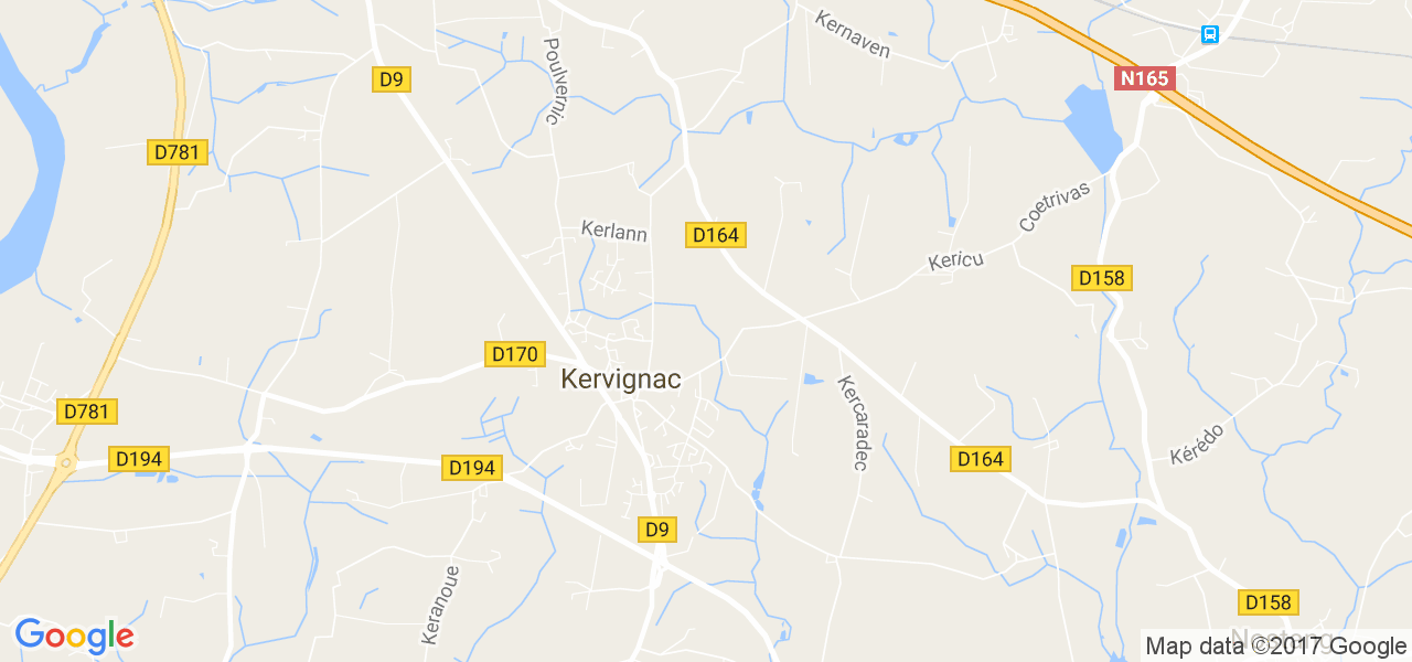 map de la ville de Kervignac
