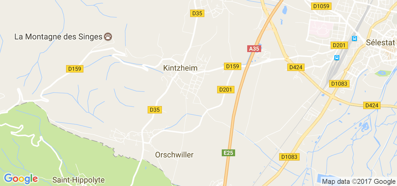 map de la ville de Kintzheim