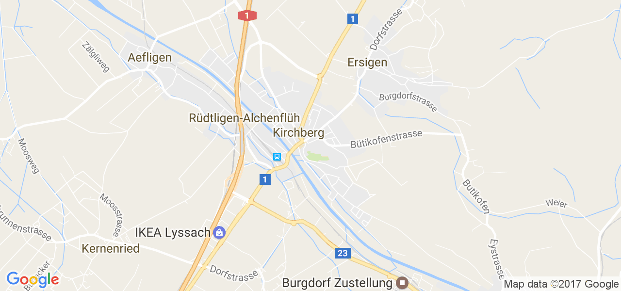 map de la ville de Kirchberg