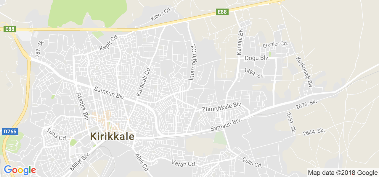 map of the city of Kirikkale