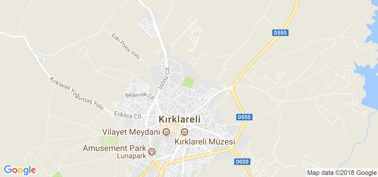 map of the city of Kirklareli