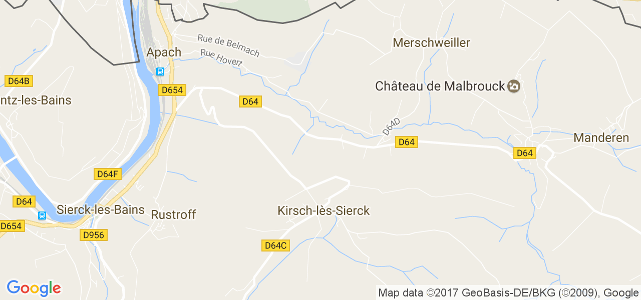 map de la ville de Kirsch-lès-Sierck