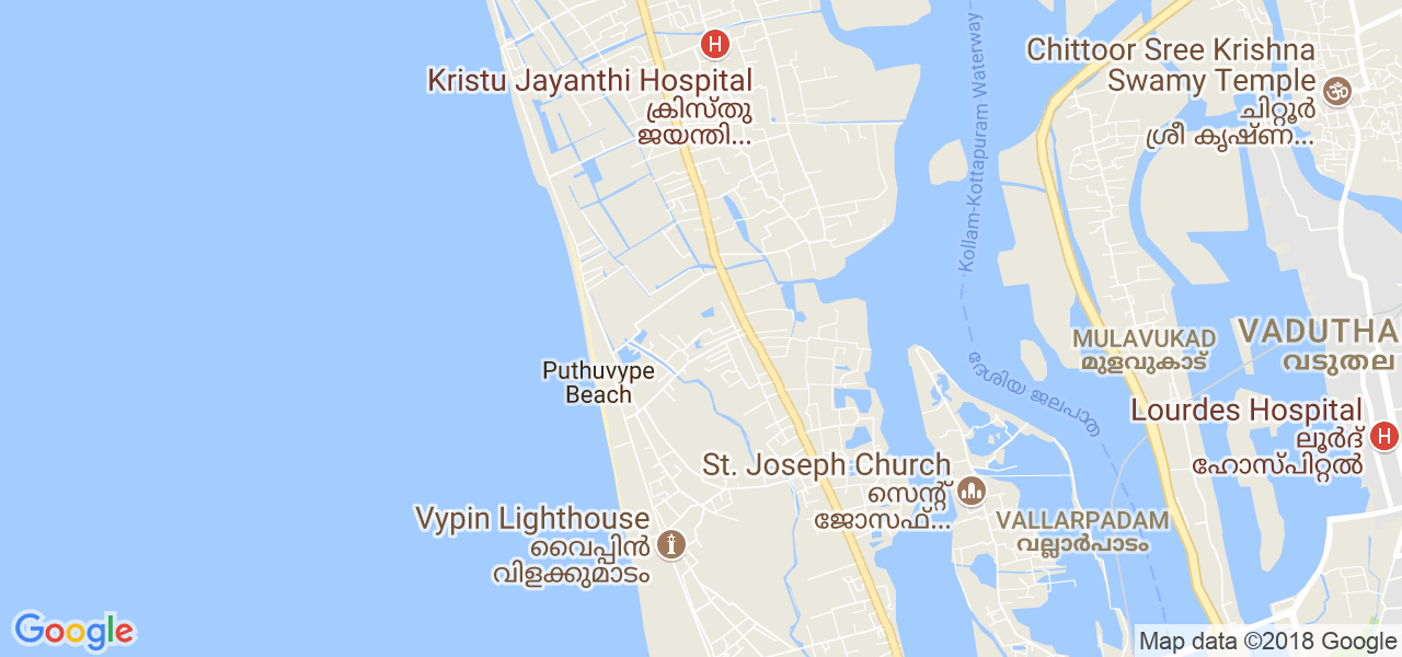 map of the city of Kochi