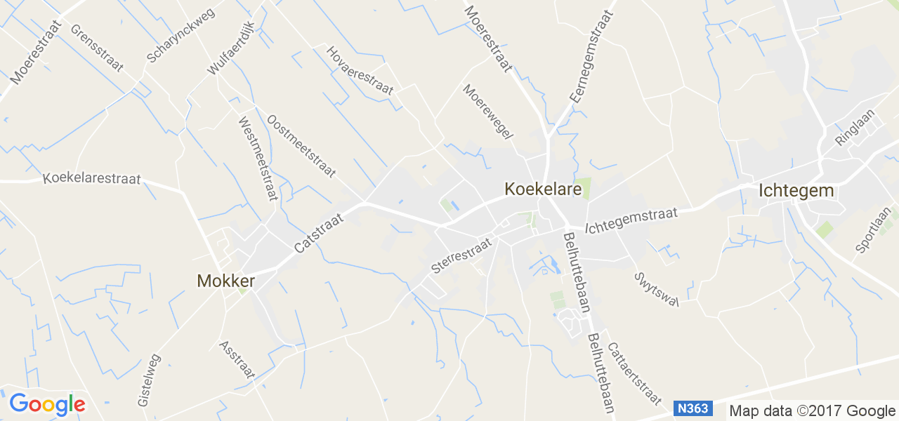 map de la ville de Koekelare