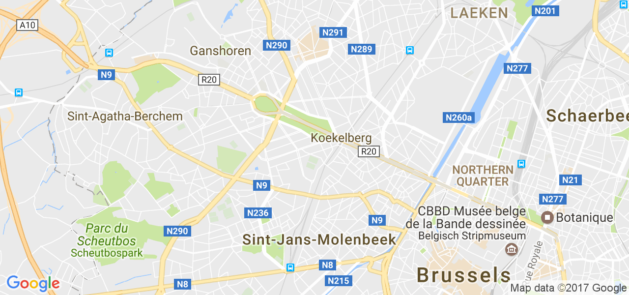 map de la ville de Koekelberg