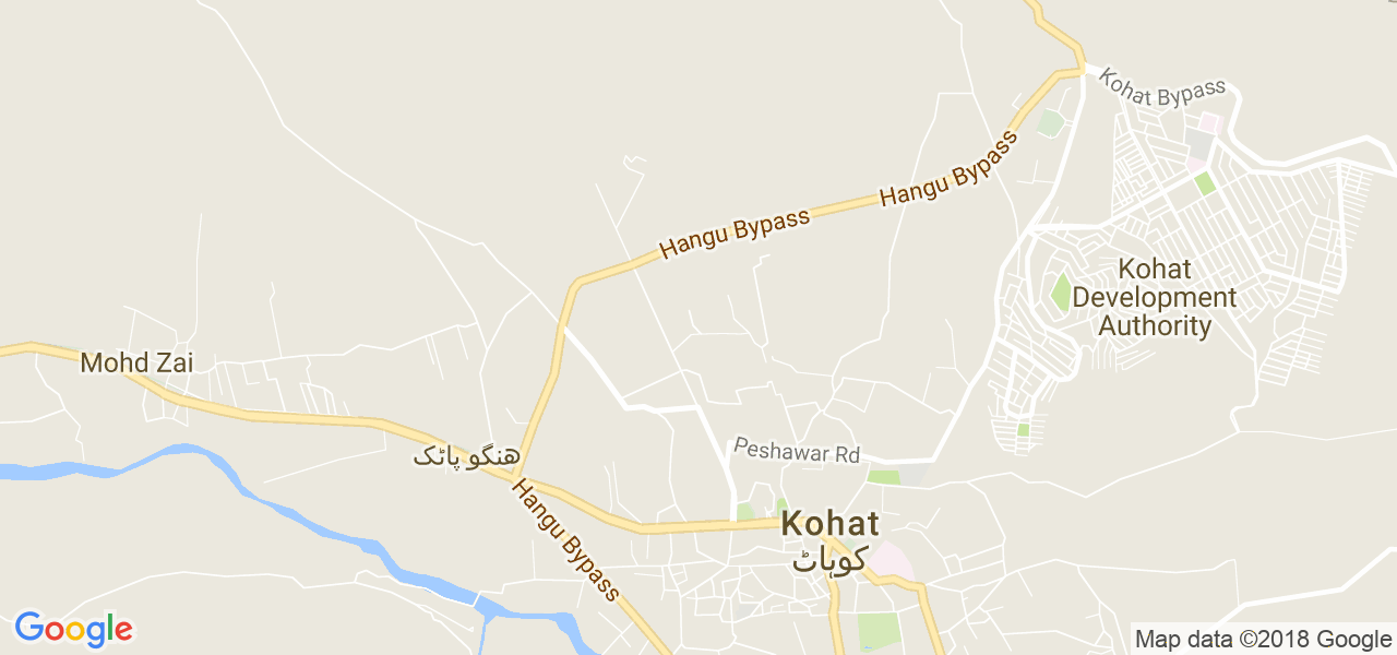 map of the city of Kohat