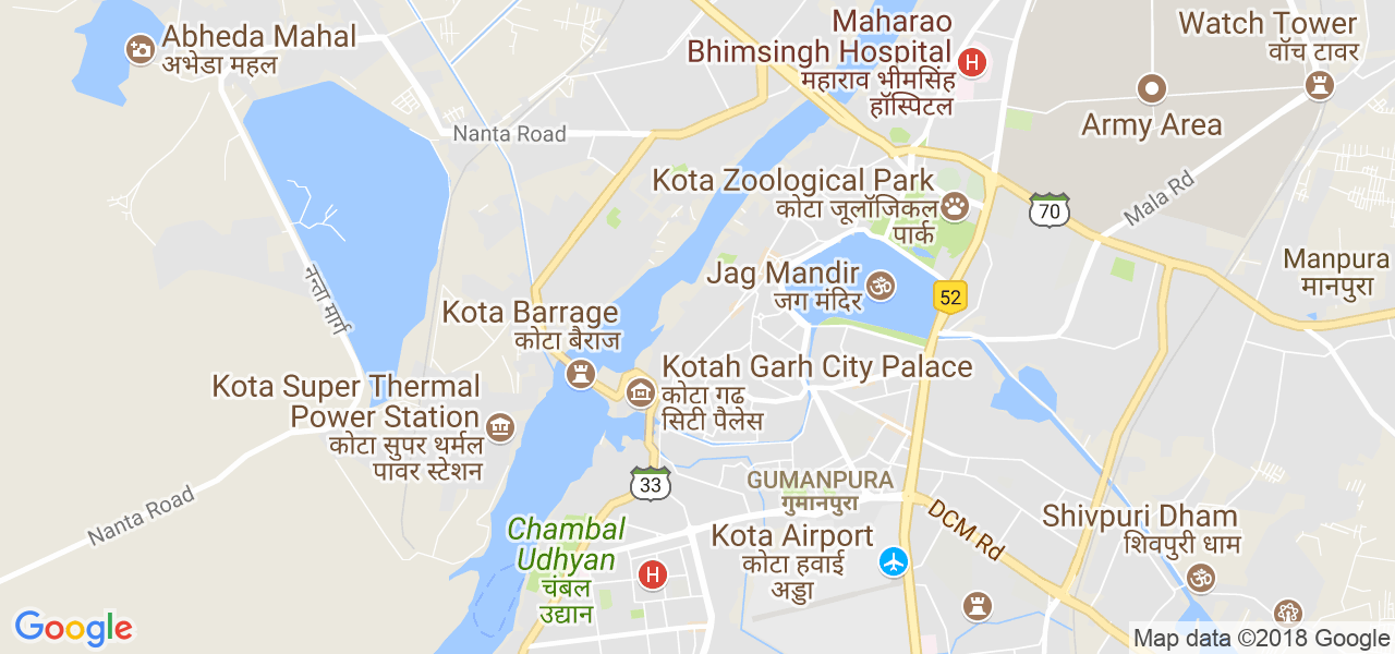 map of the city of Kota