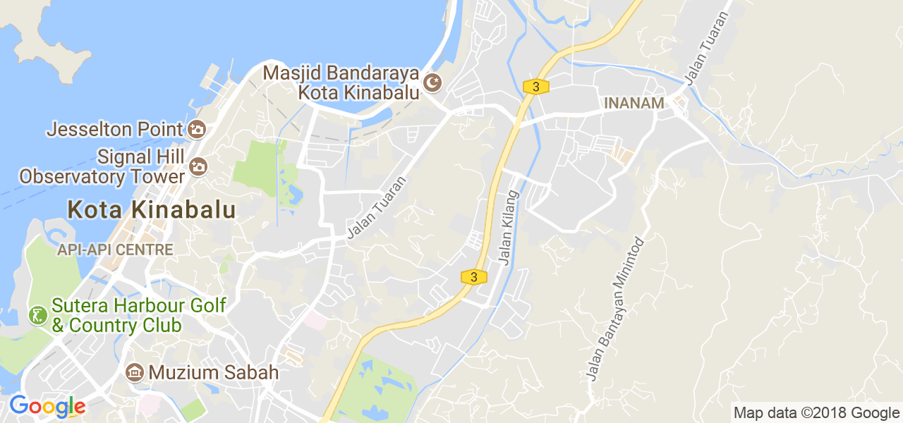 map of the city of Kota Kinabalu