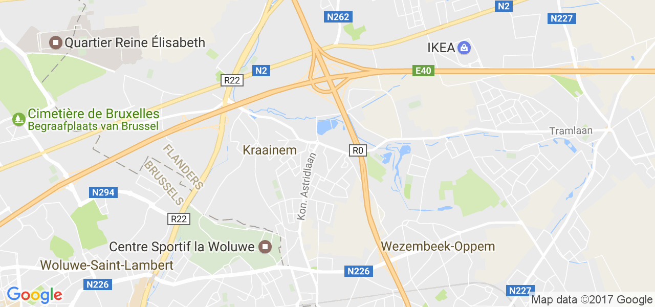 map de la ville de Kraainem