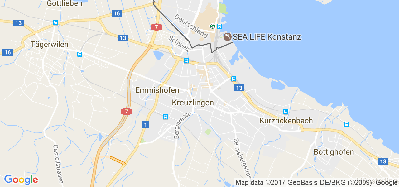 map de la ville de Kreuzlingen