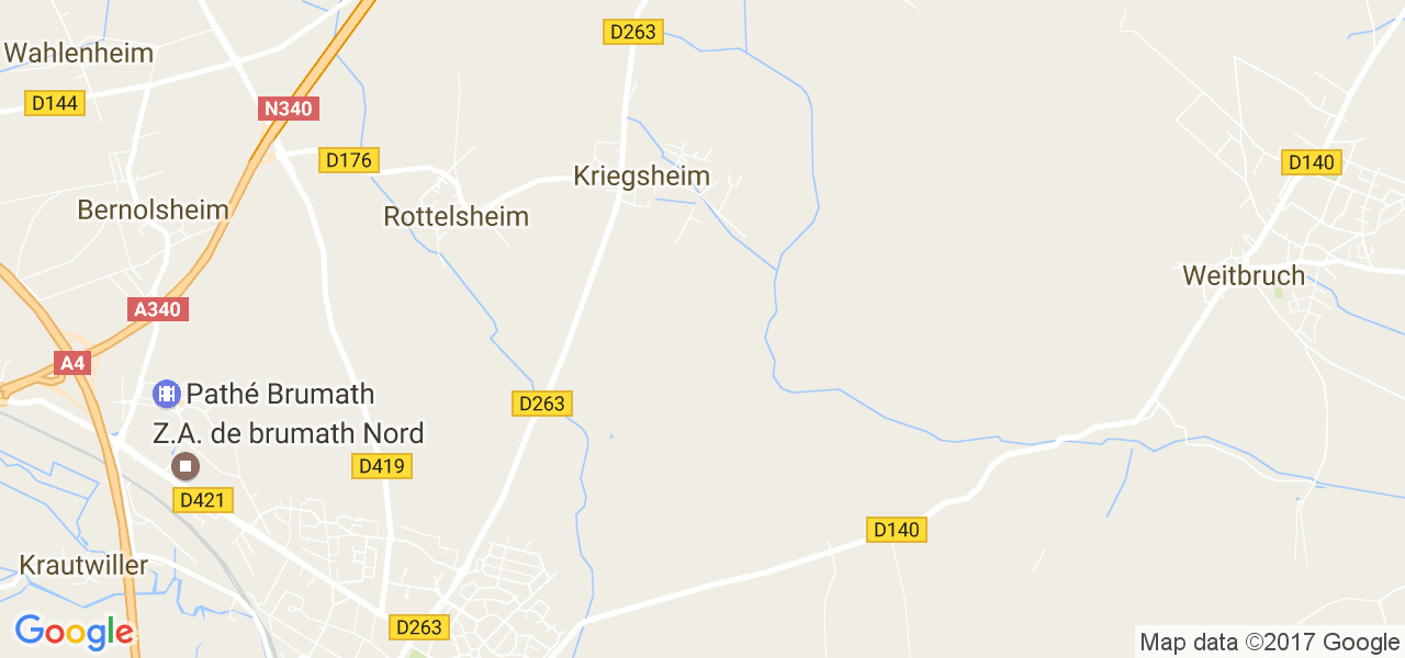 map de la ville de Kriegsheim