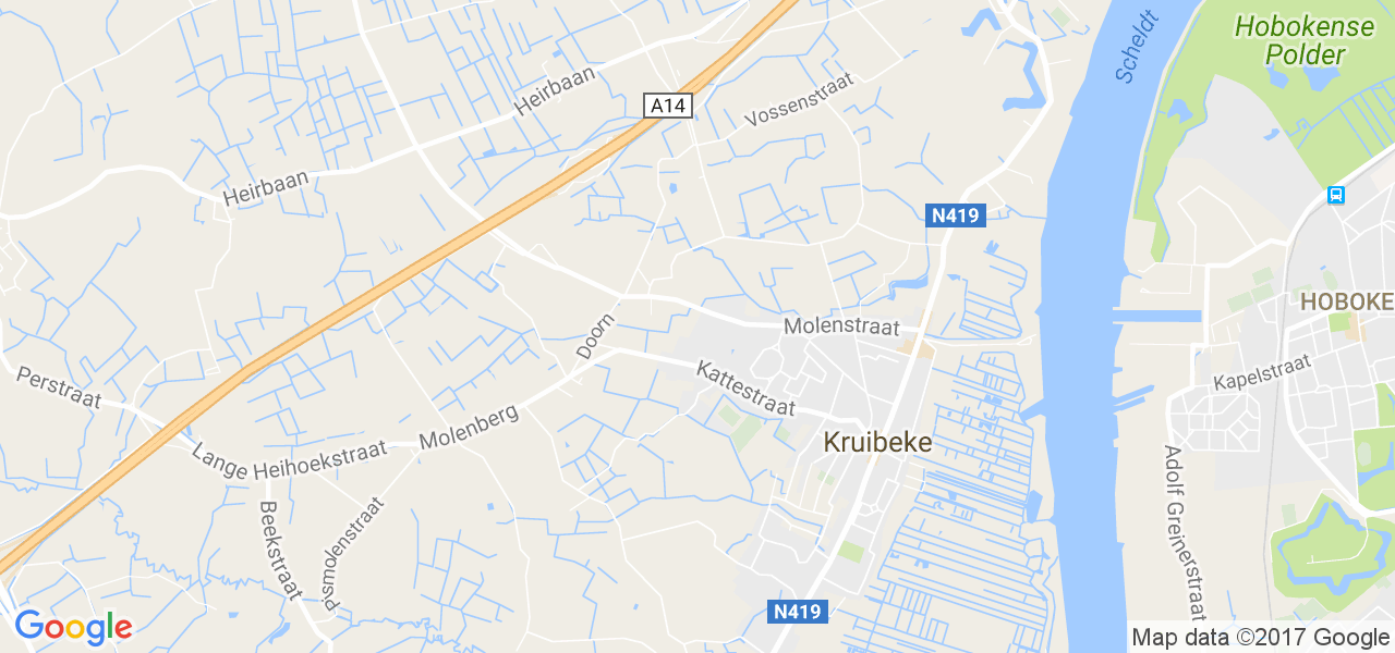 map de la ville de Kruibeke