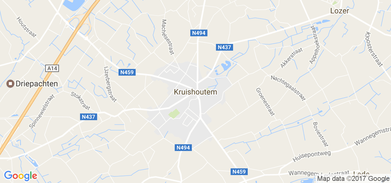 map de la ville de Kruishoutem