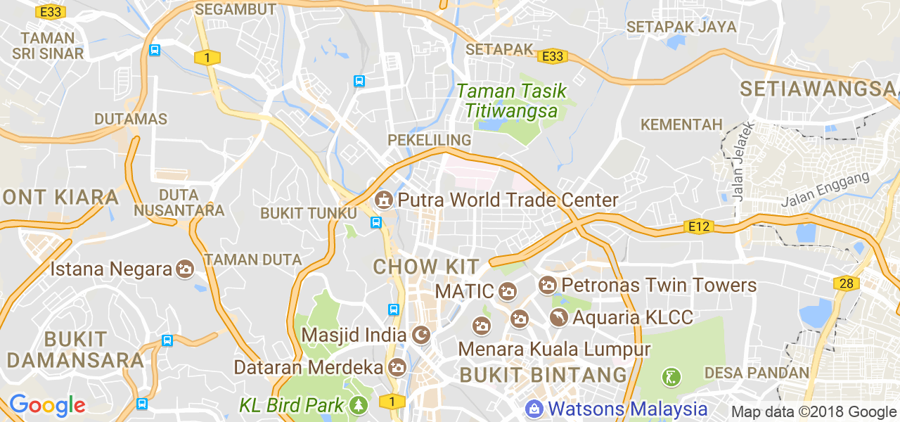 map de la ville de Kuala Lumpur