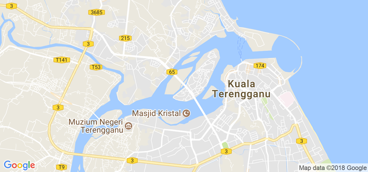 map of the city of Kuala Terengganu