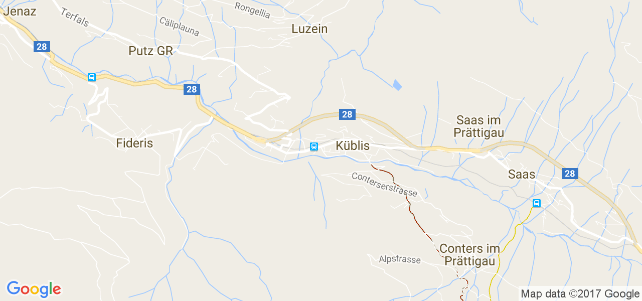 map de la ville de Küblis