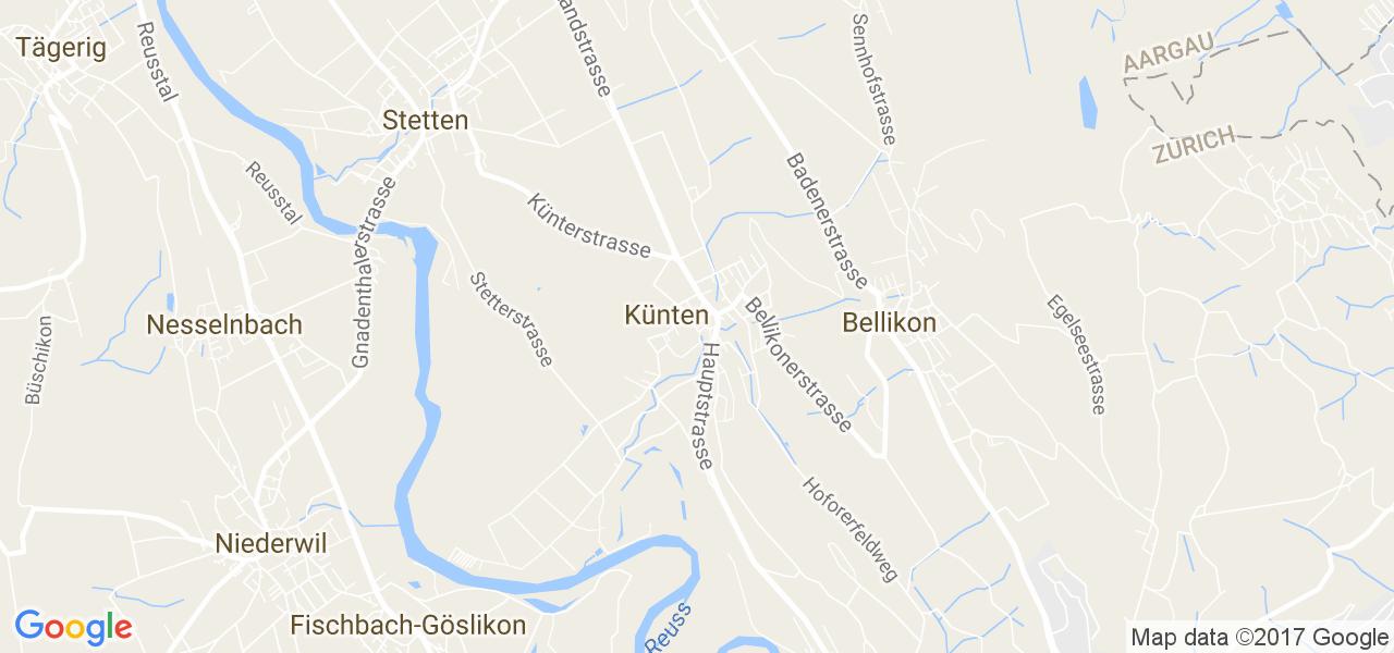 map de la ville de Künten