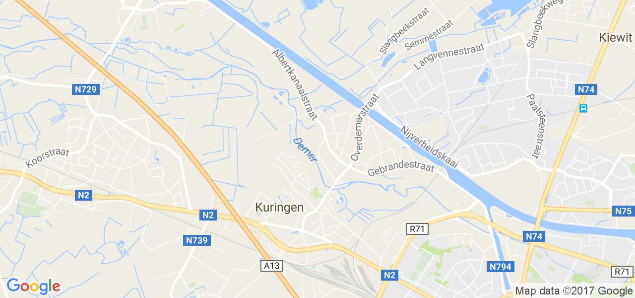 map de la ville de Kuringen