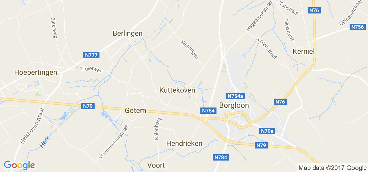 map de la ville de Kuttekoven