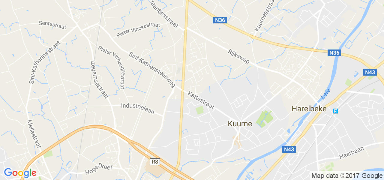 map de la ville de Kuurne