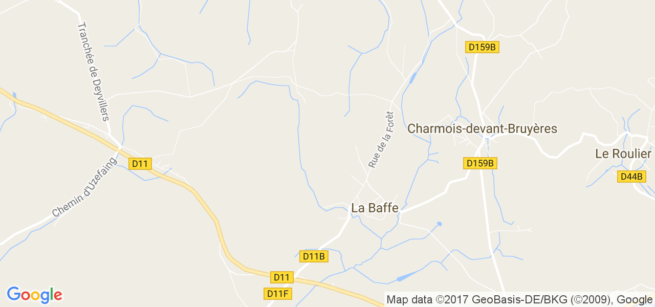 map de la ville de La Baffe