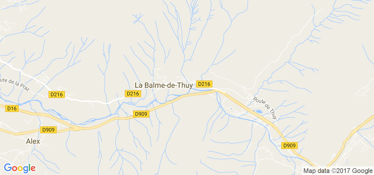 map de la ville de La Balme-de-Thuy