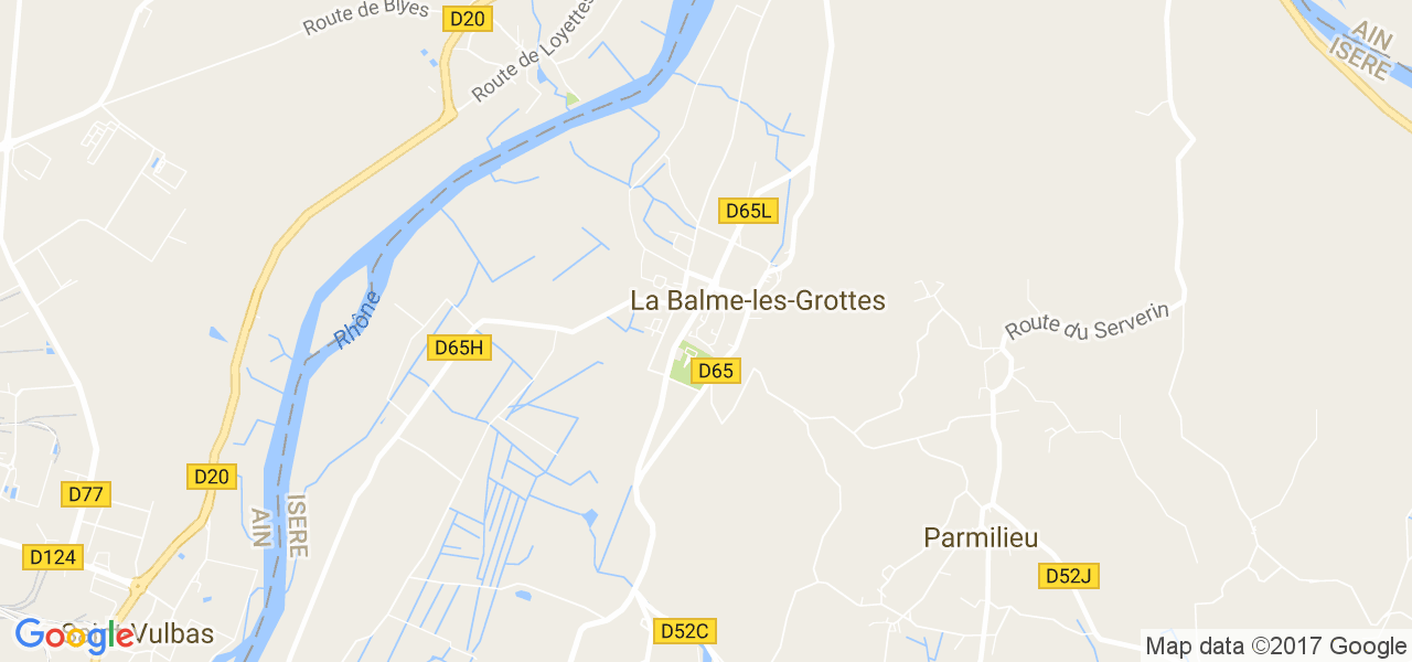 map de la ville de La Balme-les-Grottes