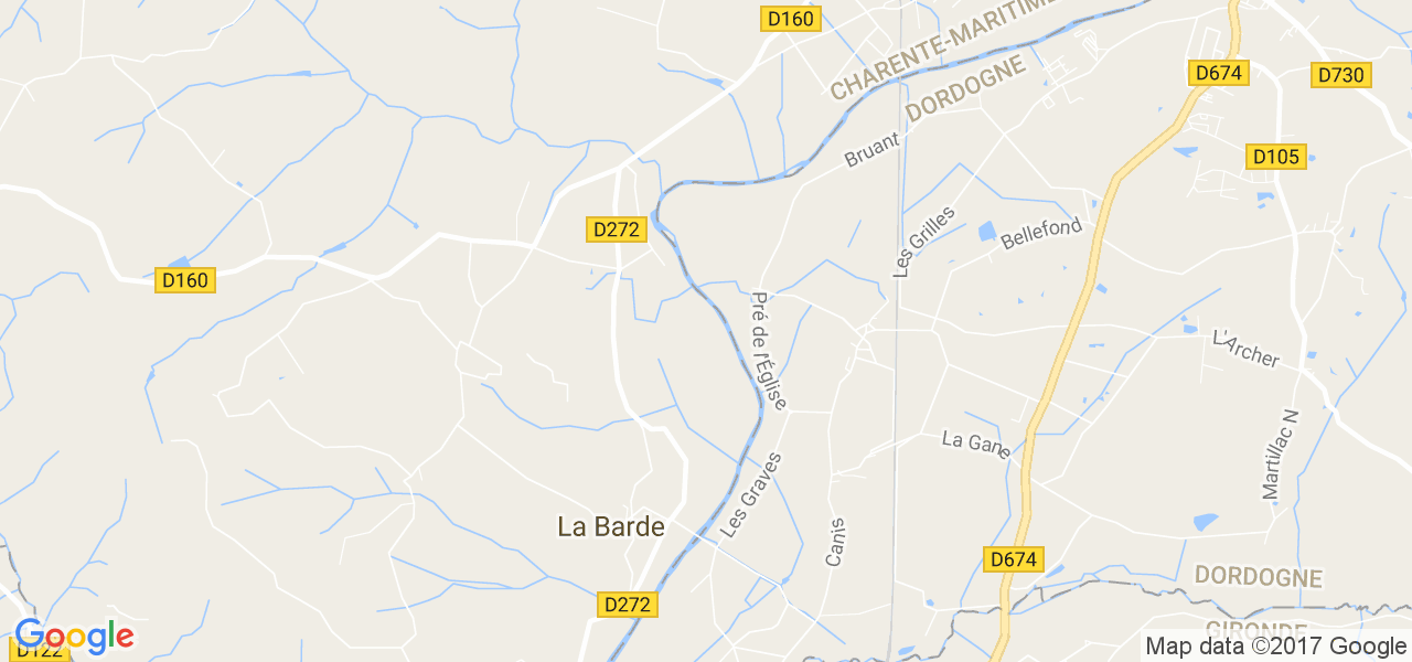 map de la ville de La Barde