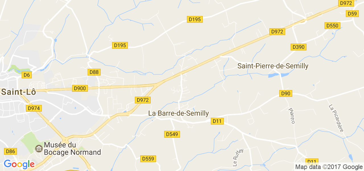 map de la ville de La Barre-de-Semilly