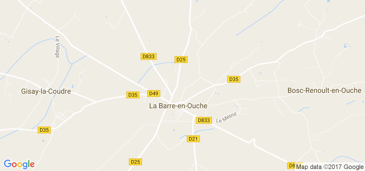 map de la ville de La Barre-en-Ouche