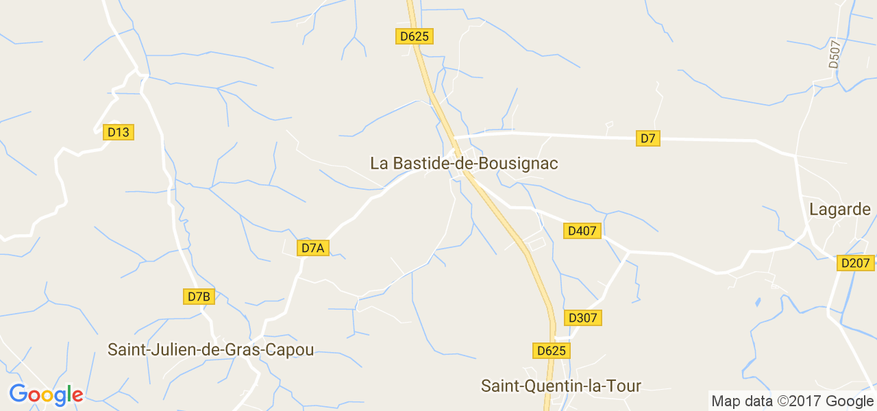 map de la ville de La Bastide-de-Bousignac