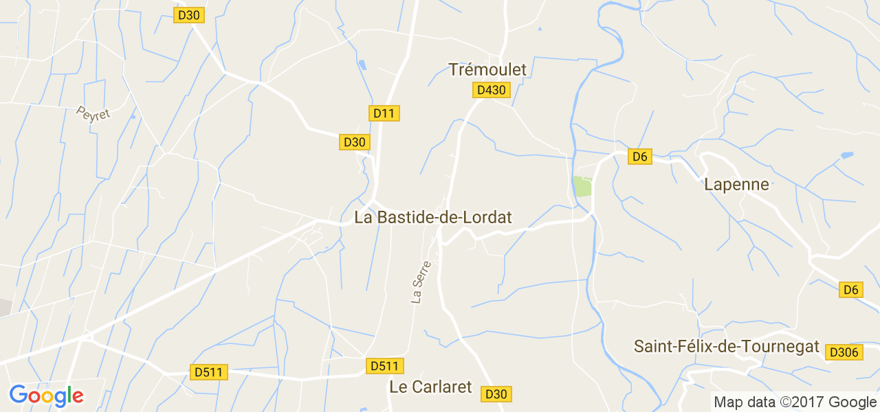 map de la ville de La Bastide-de-Lordat