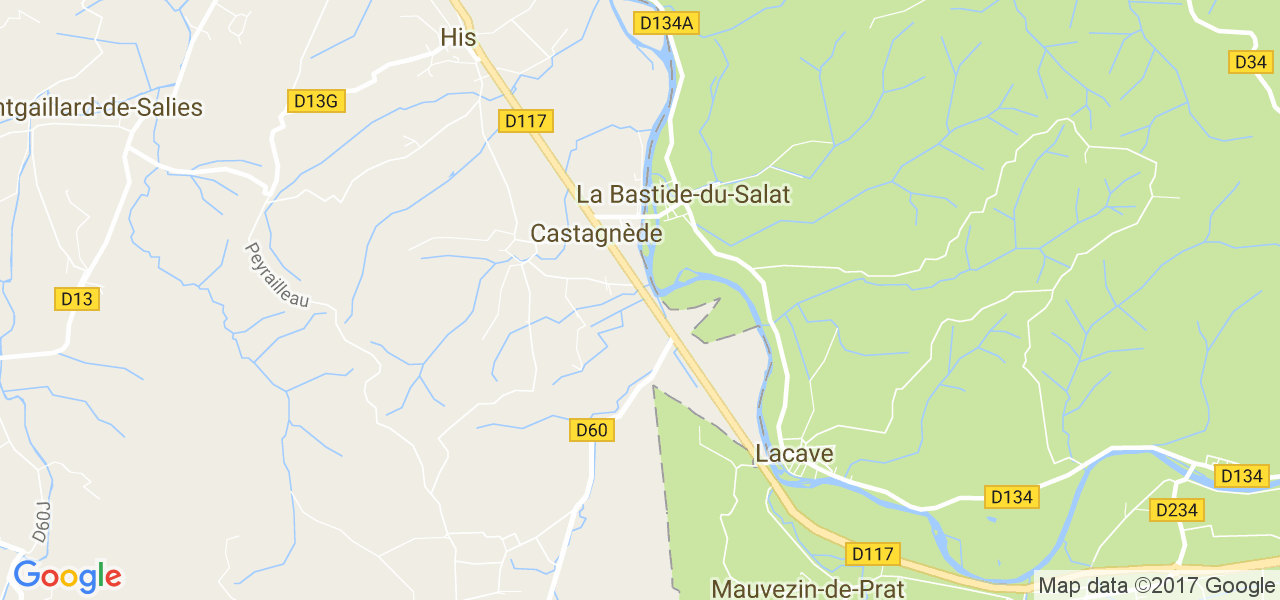 map de la ville de La Bastide-du-Salat