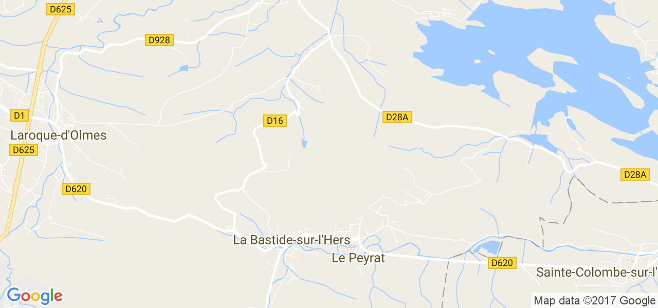 map de la ville de La Bastide-sur-l'Hers