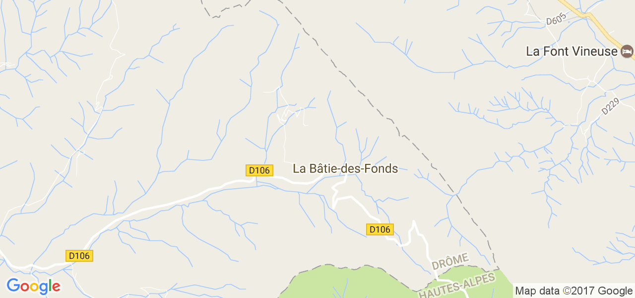 map de la ville de La Bâtie-des-Fonds