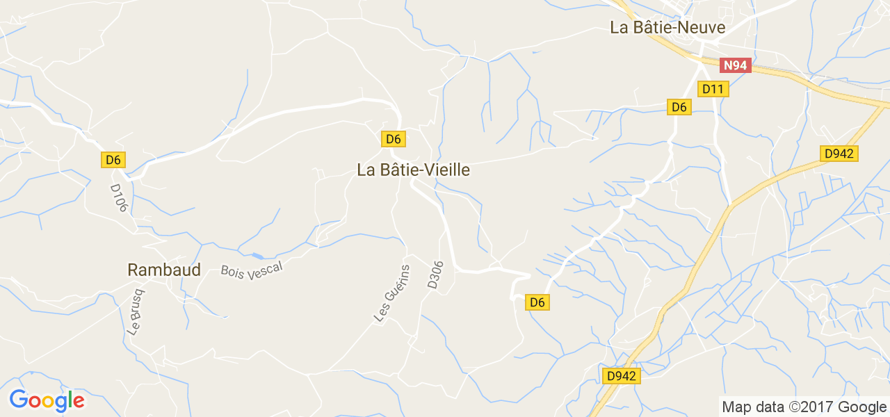 map de la ville de La Bâtie-Vieille