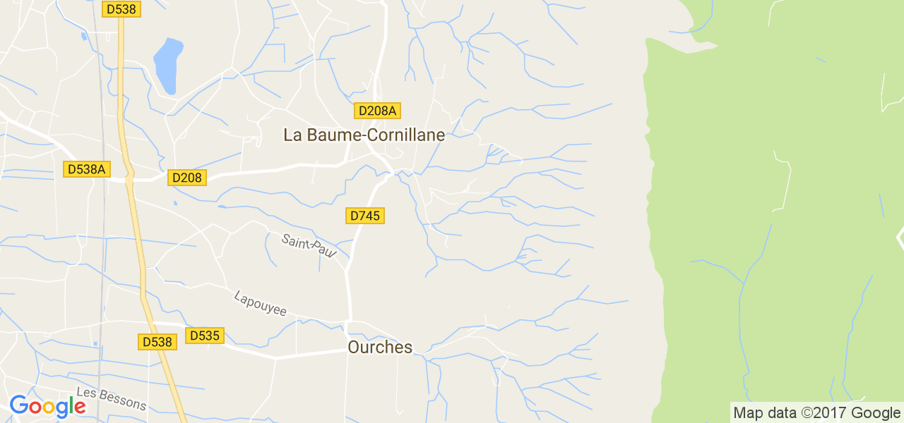 map de la ville de La Baume-Cornillane